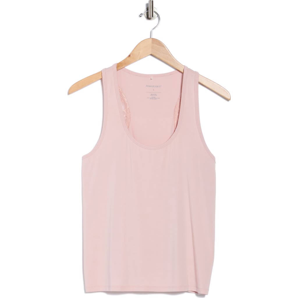 Posh Peanut Lace Racerback Pajama Tank In Purple