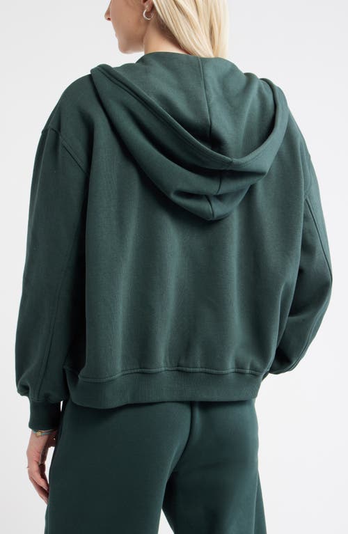 Bp. Relaxed Cotton Blend Zip Hoodie In Green