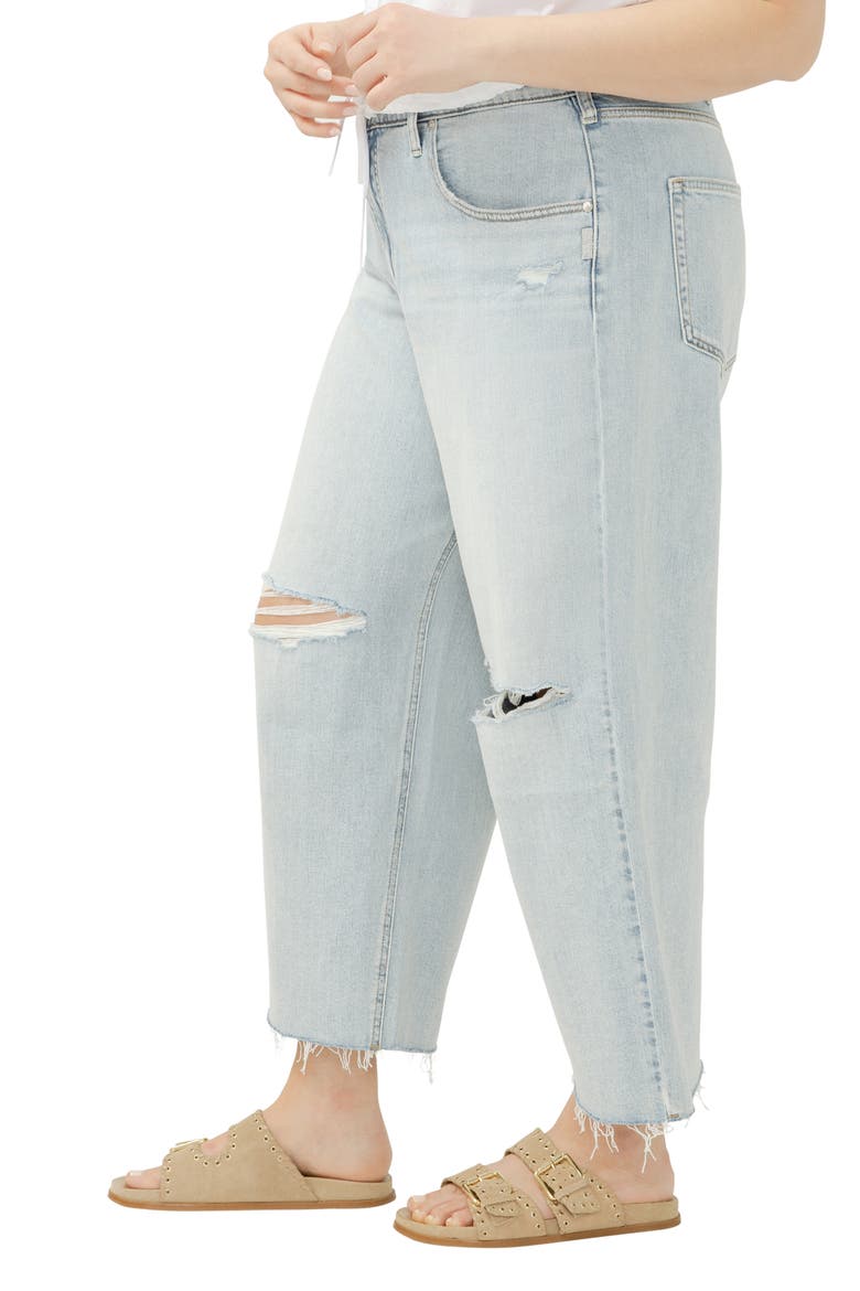 Be Easy Raw Hem Crop Wide Leg Jeans, Alternate, color, MALAGA