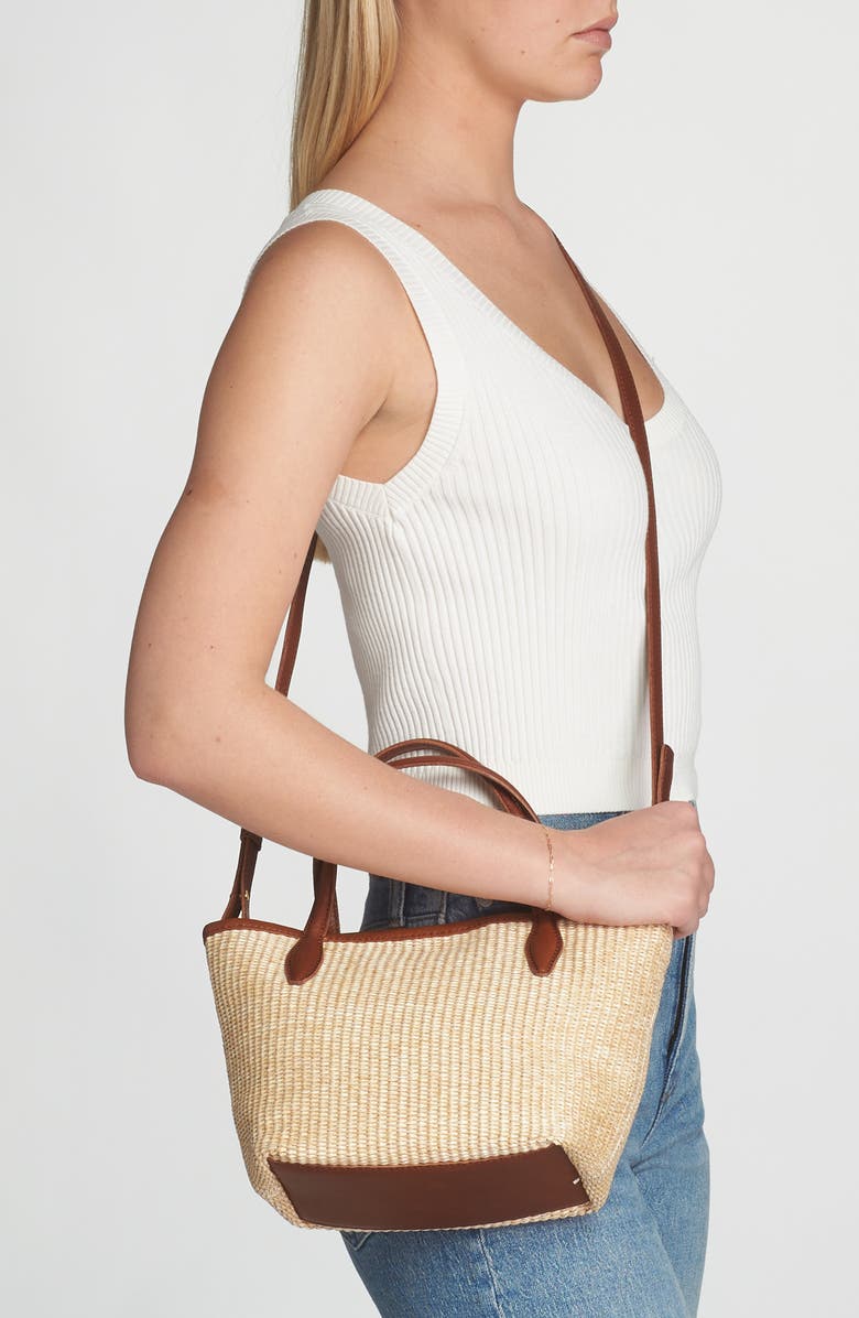Madewell The Mini Straw Shopper Tote, Alternate, color, Rustic Twig Multi