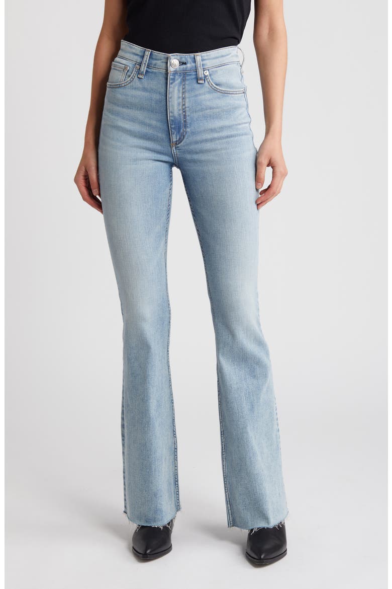 Casey Raw Hem High Waist Flare Jeans, Main, color, LOLA