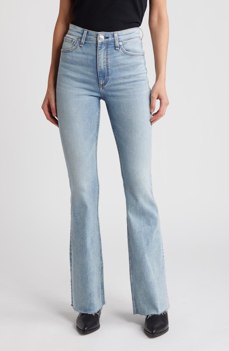 rag & bone Casey Raw Hem High Waist Flare Jeans, Main, color, Lola