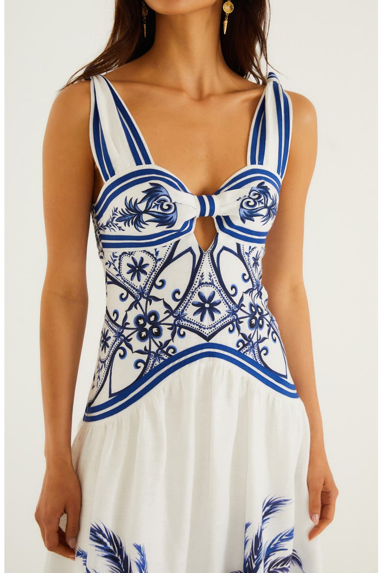 Wonderful City Tropical Print Maxi Dress, Alternate, color, OFF-WHITE