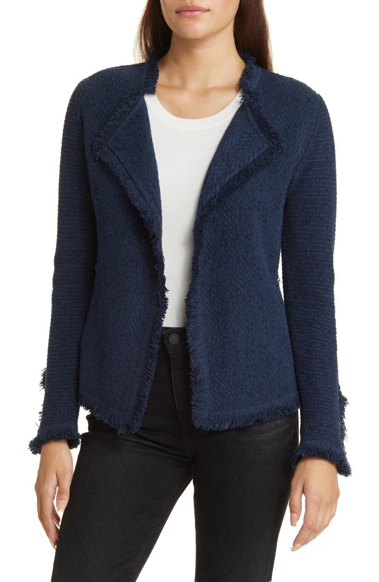 NIC+ZOE Fringe Knit Jacket, Main, color,