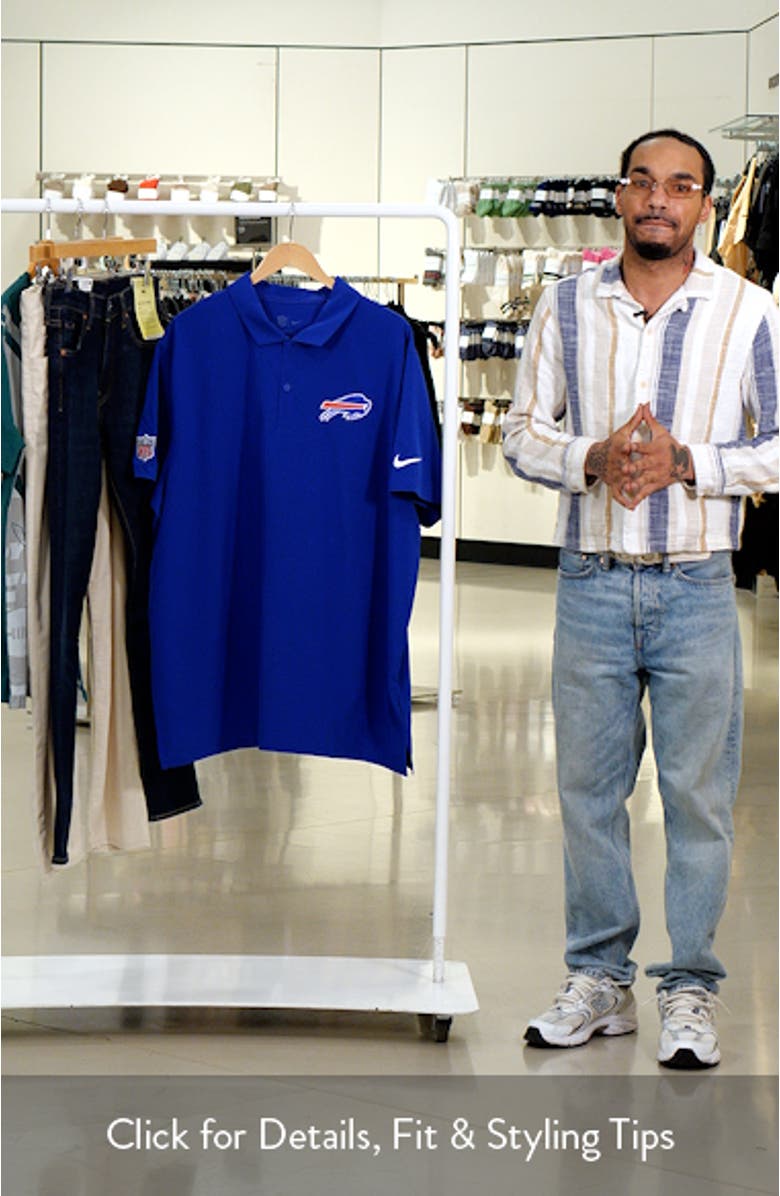 Men's Nike Royal Buffalo Bills Sideline Coaches Performance Polo, sales video thumbnail