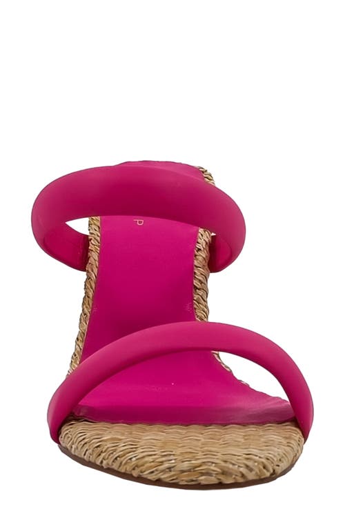 Shushop Gardenia Wicker Block Heel Slide Sandal In Magenta