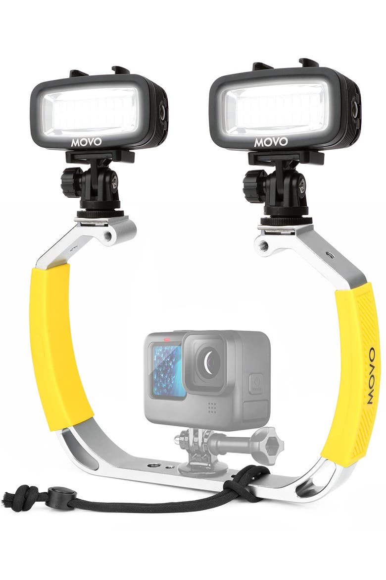 DiveRig1 XL Diving Rig Bundle with Waterproof LED Lights - Compatible with GoPro HERO Series and DJI Osmo Action Cam, Main, color, Black