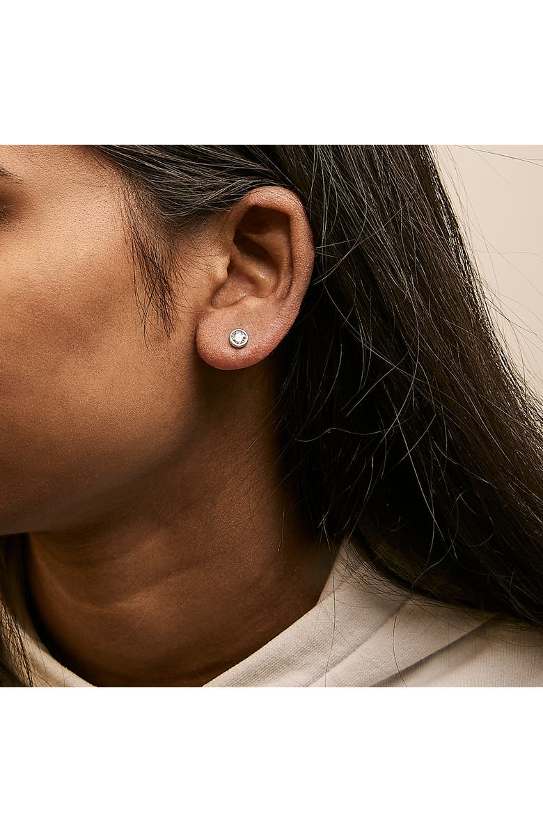 Haus of Brilliance 14K White Gold 1/2 Cttw Lab Grown Diamond Bezel Solitaire Stud Earrings, Alternate, color, White Gold