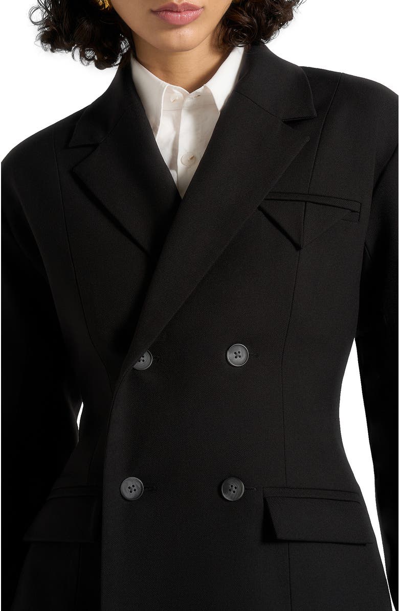 Manière De Voir Maia Double Breasted Blazer, Alternate, color, Black