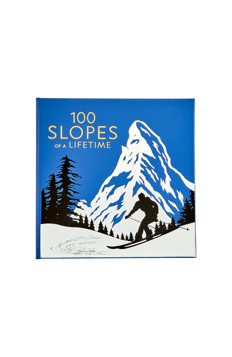 Graphic Image 100 Slopes of a Lifetime The World
s Ultimate Ski and Snowboard Destinations Leather Edition, Alternate, color, Blue