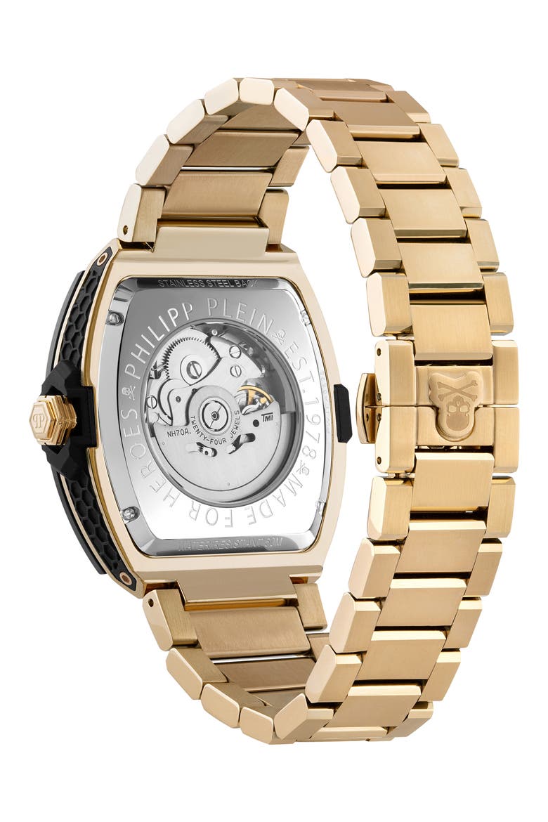 The $keleton 2.0 Automatic Goldtone Bracelet Watch, 44mm, Alternate, color, IP YELLOW GOLD