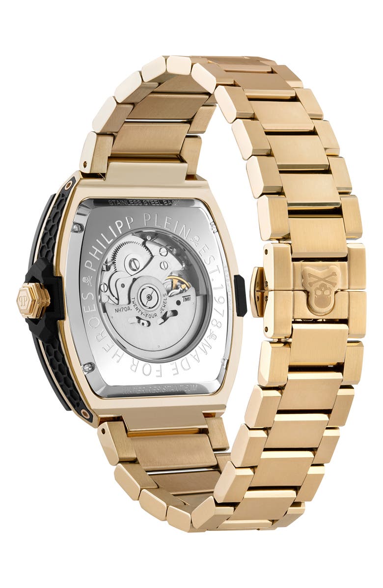 PHILIPP PLEIN The $keleton 2.0 Automatic Goldtone Bracelet Watch, 44mm, Alternate, color, Ip Yellow Gold