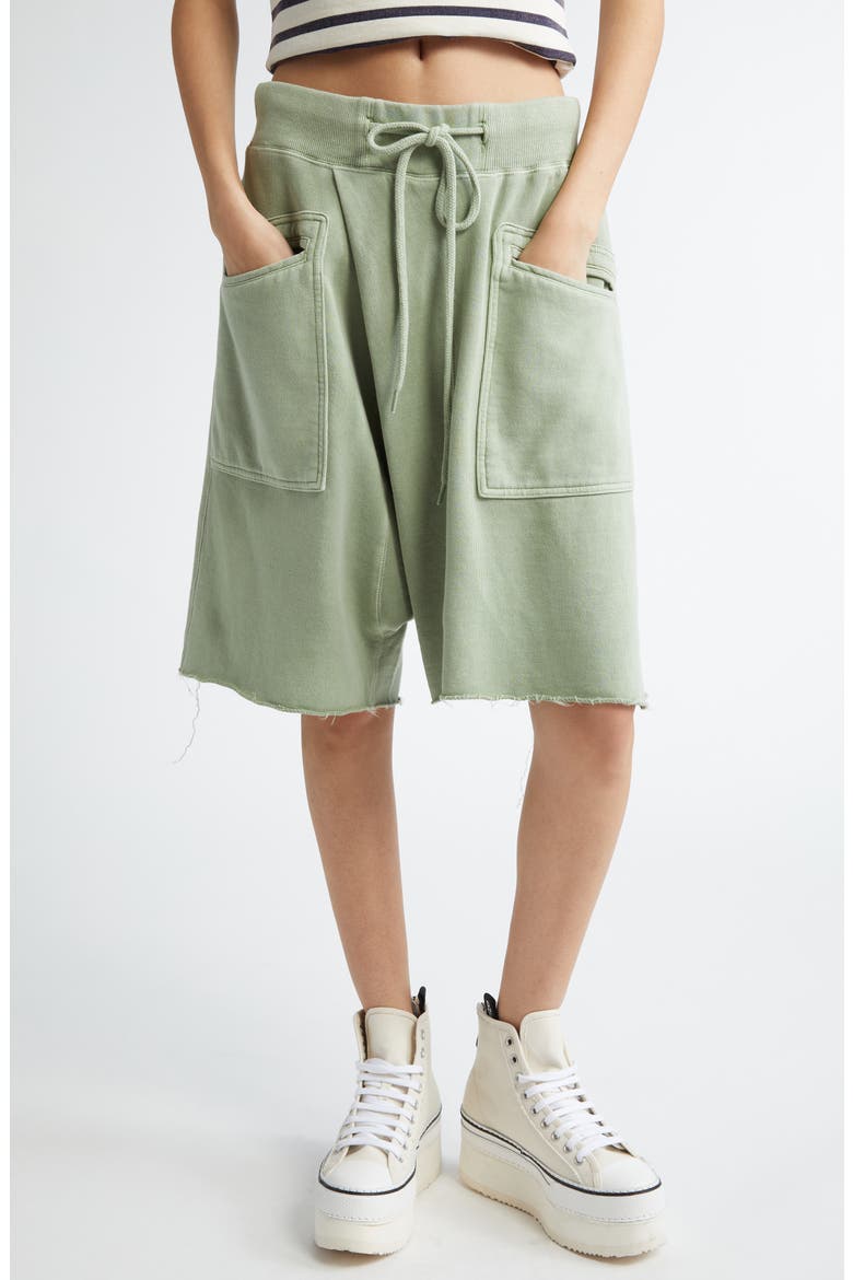 Crossover Sweat Shorts, Main, color, LIGHT OLIVE