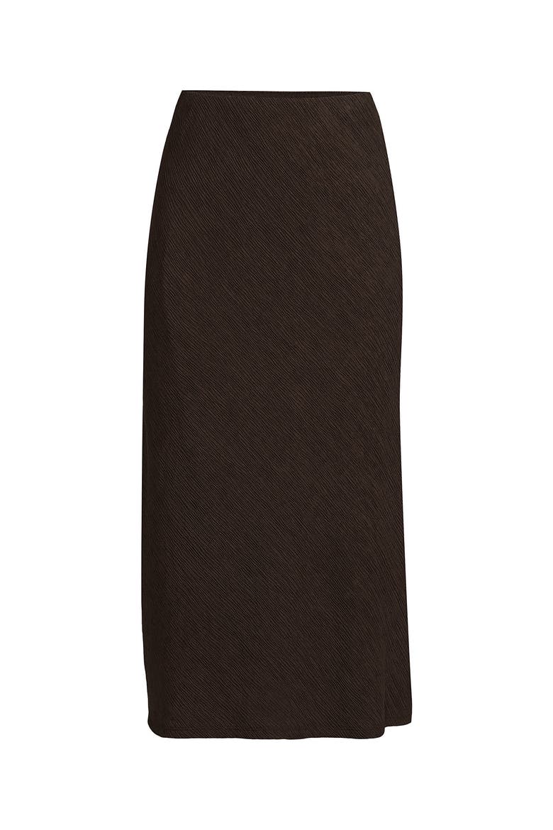 Crinkle Midi Skirt, Alternate, color, Rich Coffee