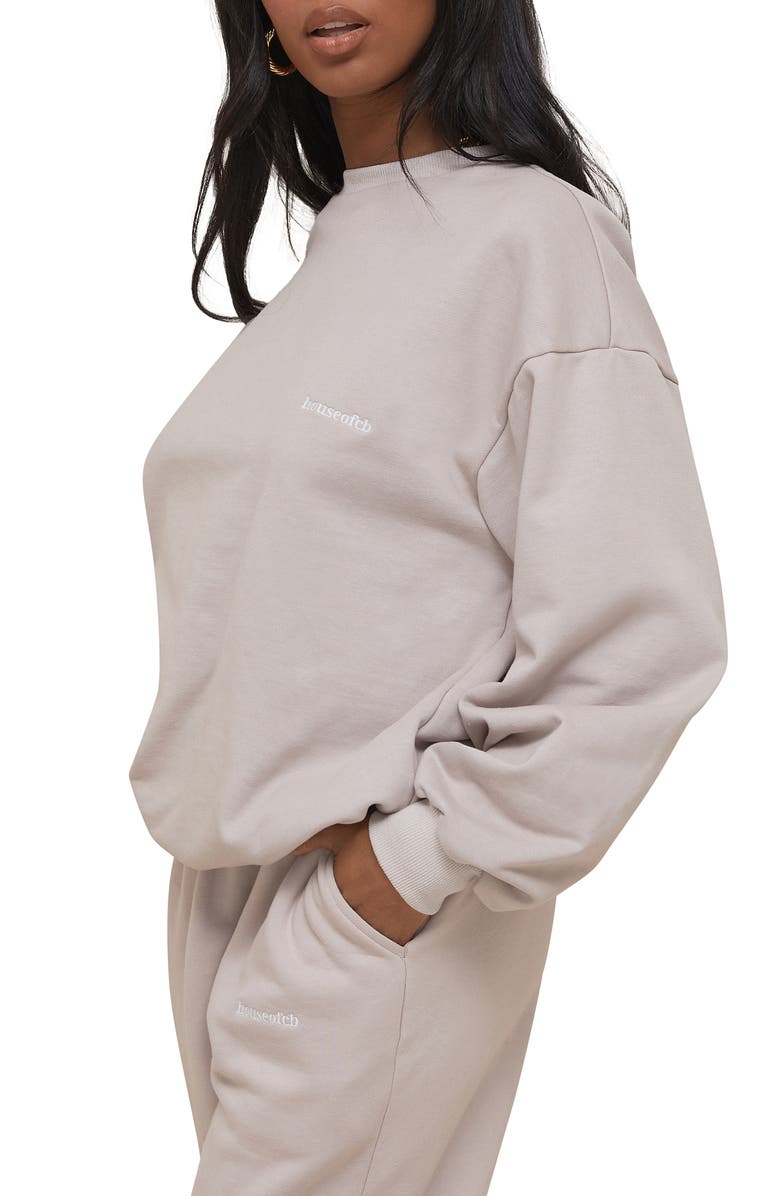 HOUSE OF CB Tommy Logo Cotton Sweatshirt, Alternate, color, 