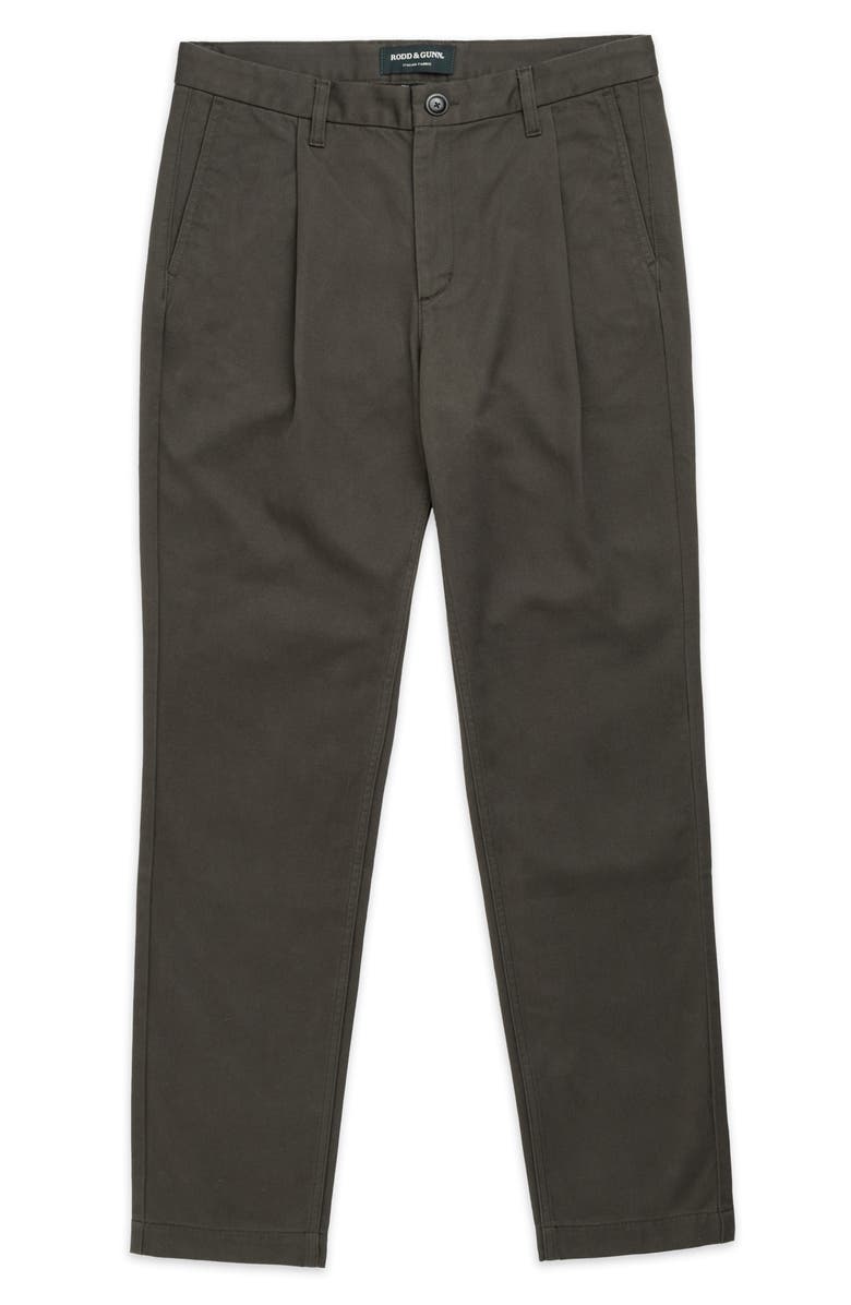 Rodd & Gunn Fielding Pleated Tapered Cotton Twill Chinos, Alternate, color, Thyme