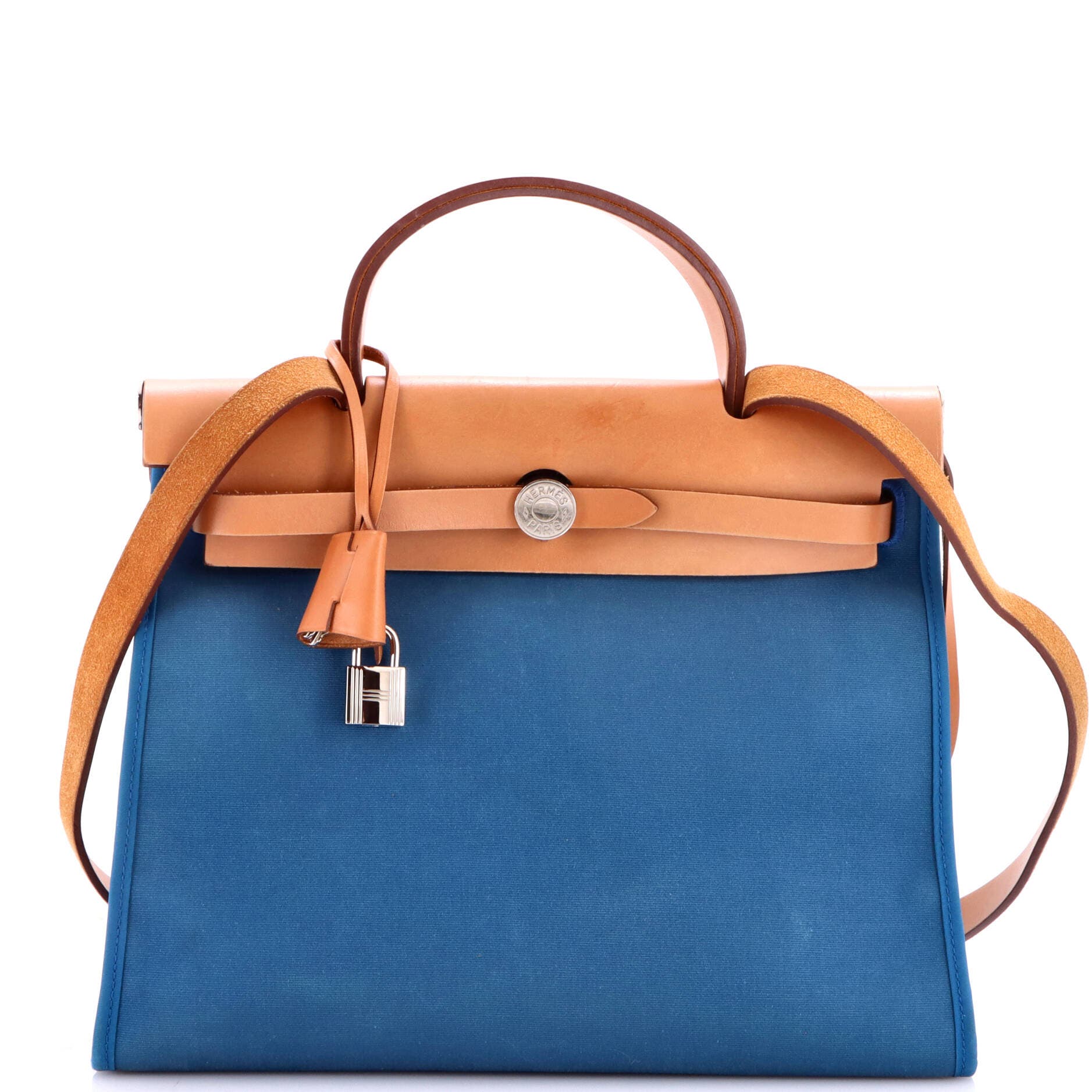 Herbag Zip Leather and Toile 31, Main, color, Blue