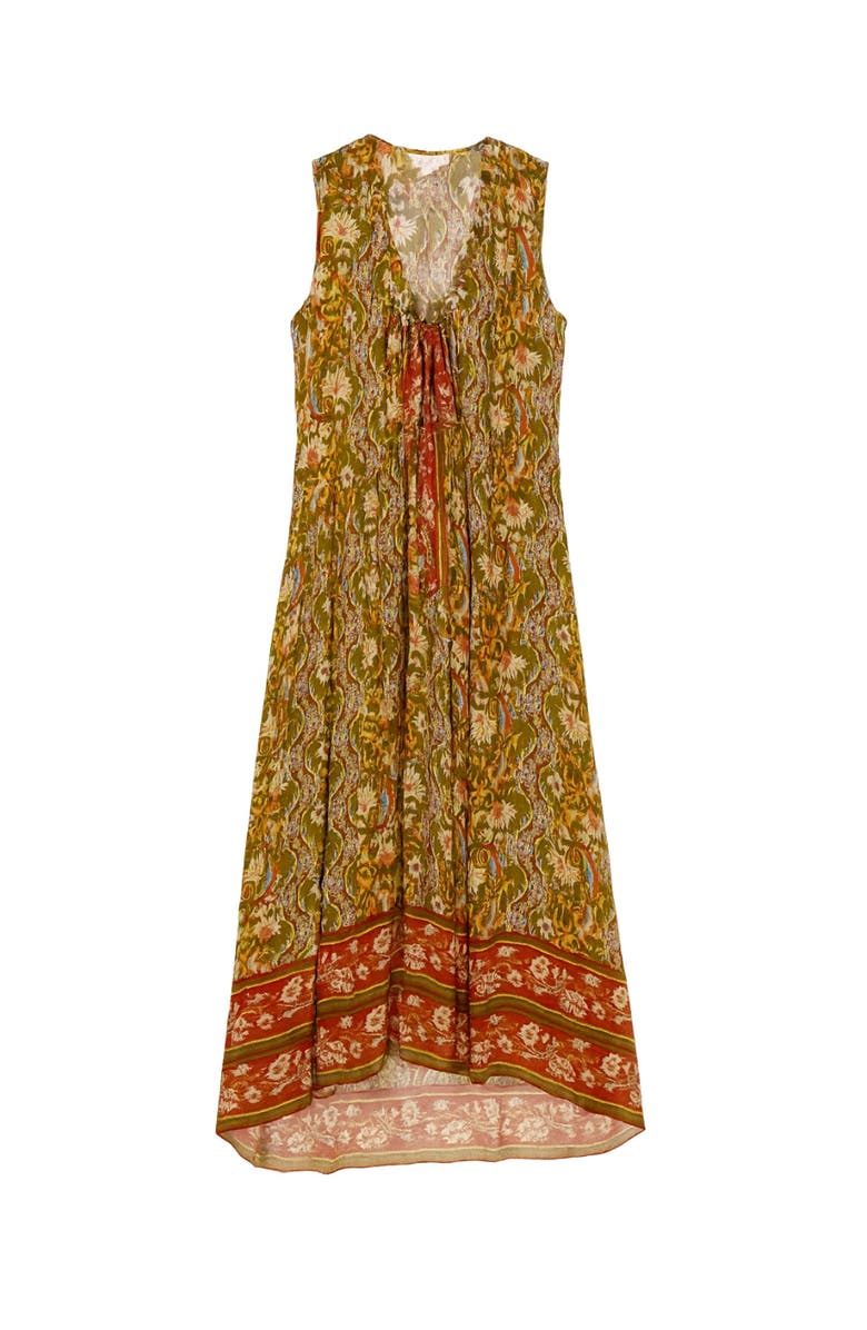 Rebecca Taylor Isha Printed Dress, Alternate, color, Pesto Combo
