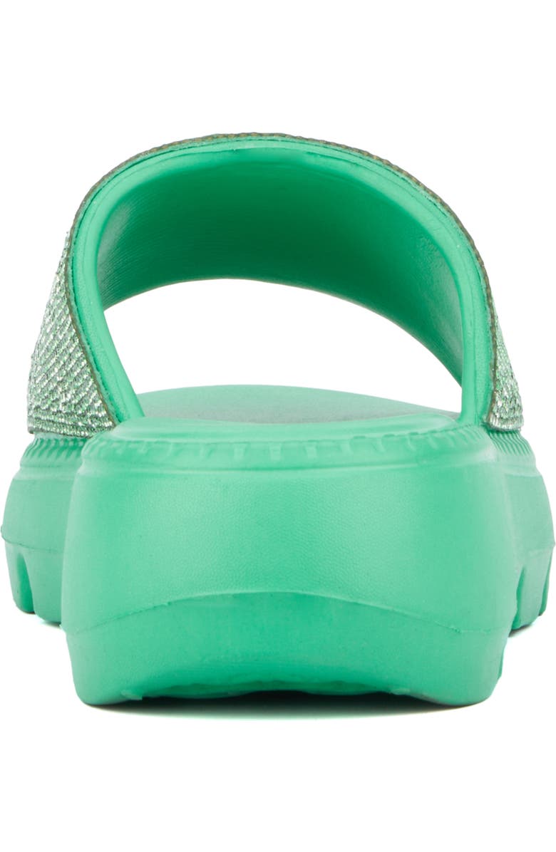 OLIVIA MILLER Glitter Gaze Platform Slide Sandal, Alternate, color, Green