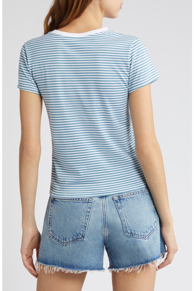 Stripe Fitted T-Shirt, Alternate, color, SKY BLUE MULTI