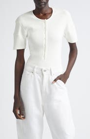 Lemaire Fitted Cotton & Linen Blend Rib Henley