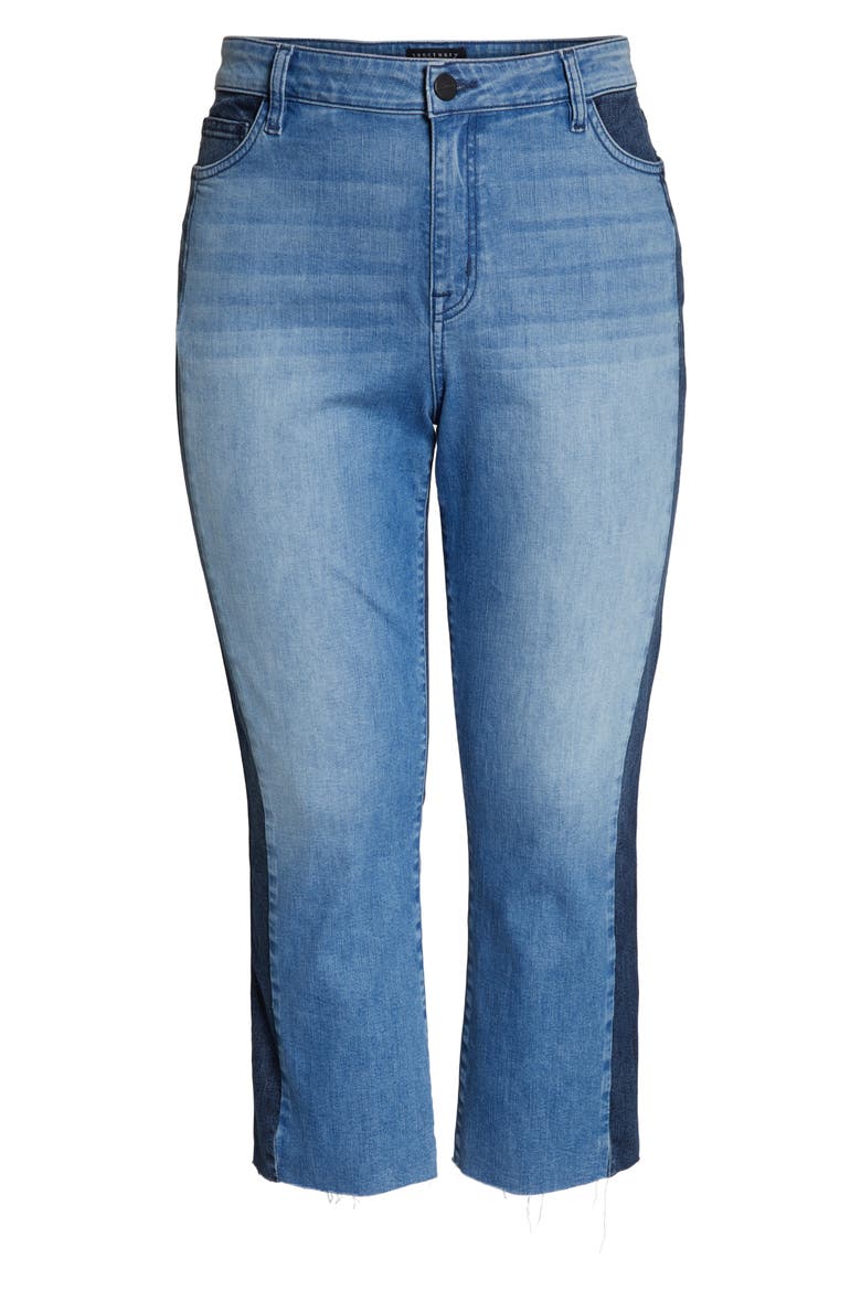 Modern Standard Two Tone Raw Hem Crop Jeans, Alternate, color, NOHO ARTS