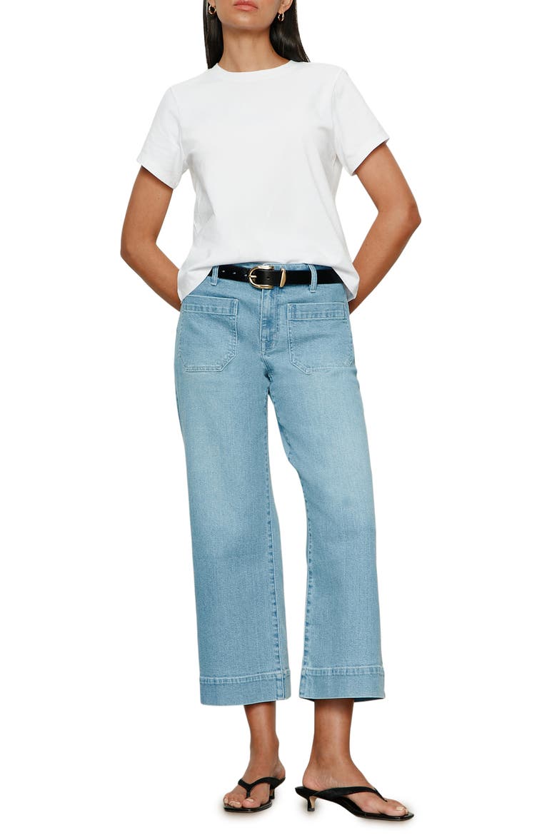 The Marine Patch Pocket Crop Wide Leg Jeans, Alternate, color, DOLLFACE BLUE