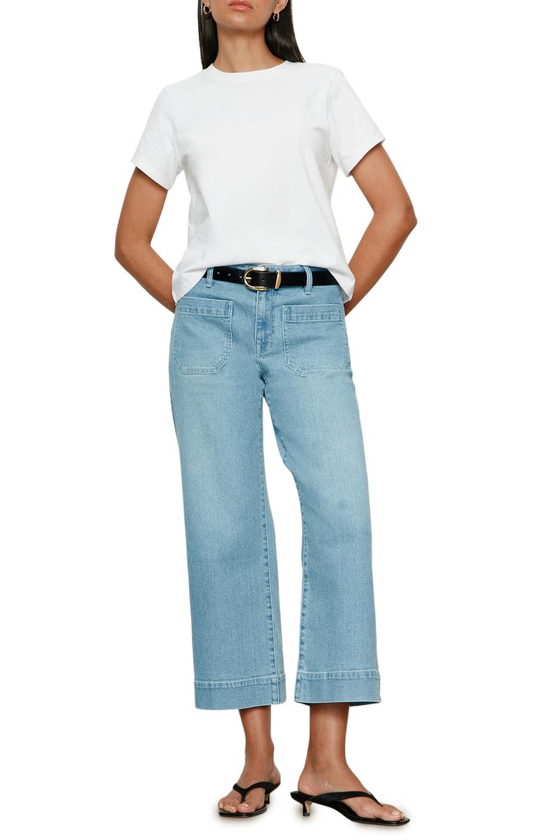 Sanctuary The Marine Patch Pocket Crop Wide Leg Jeans, Alternate, color, Dollface Blue
