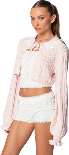 トップス Acka lace collar knit cardigan kids］lace collar knit cardigan – Acka online store