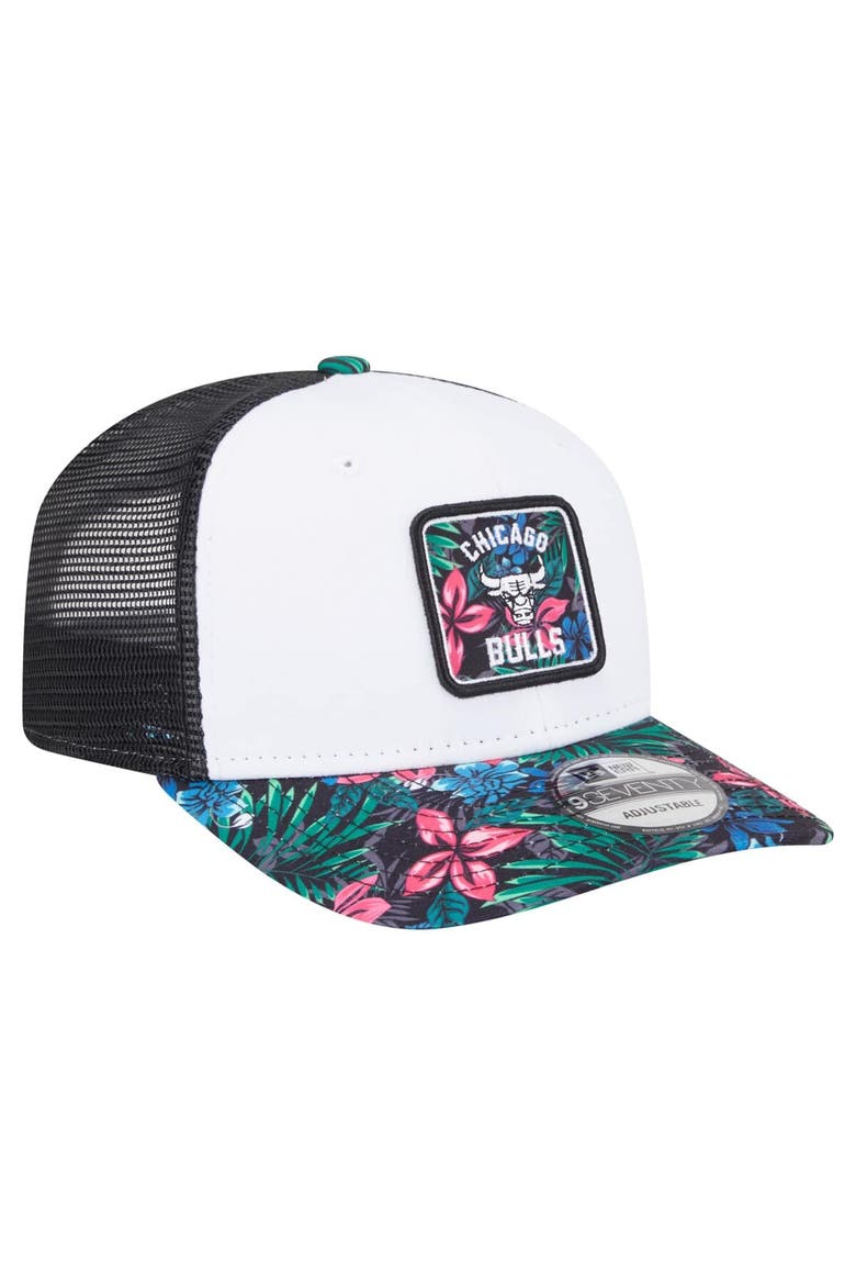 Men's New Era  White Chicago Bulls Floral 9SEVENTY Adjustable Hat, Alternate, color, White