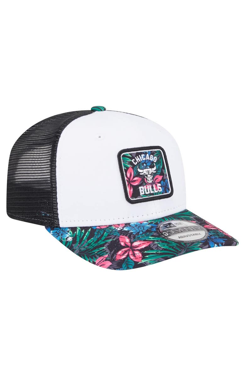 New Era Men's New Era White Chicago Bulls Floral 9SEVENTY Adjustable Hat, Alternate, color, White
