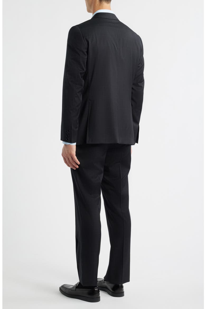 Capri Trim Fit Black Glen Check Wool Suit, Alternate, color, BLACK