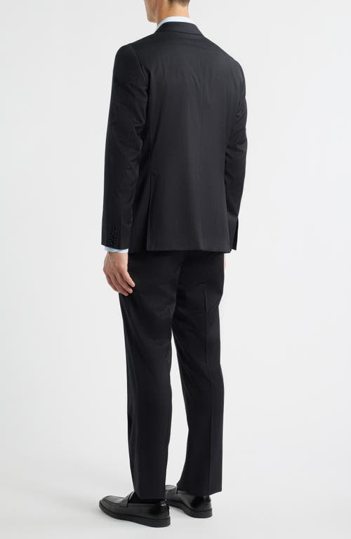 Canali Capri Trim Fit Black Glen Check Wool Suit In Black