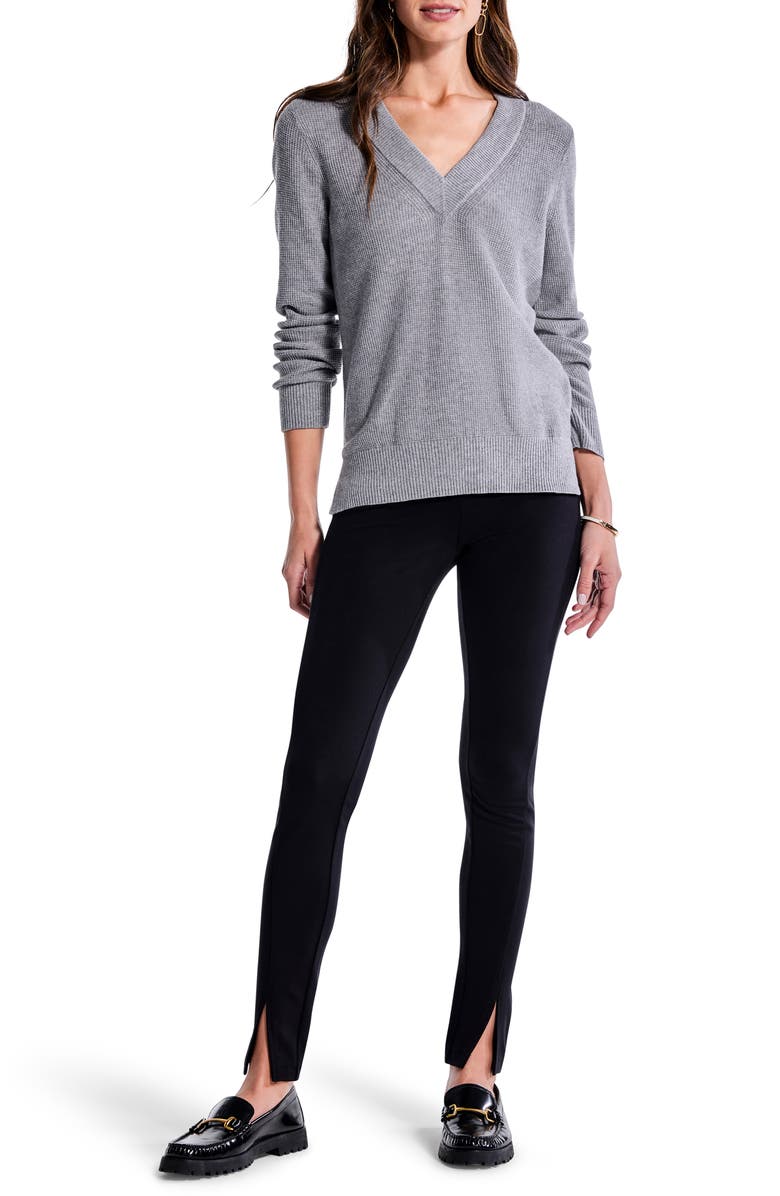 NIC+ZOE Waffle Stitch V-Neck Sweater, Alternate, color, 