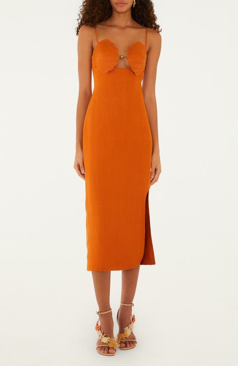 Terra Cotta Sleeveless Midi Dress