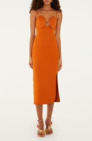 FARM Rio Terra Cotta Sleeveless Midi Dress