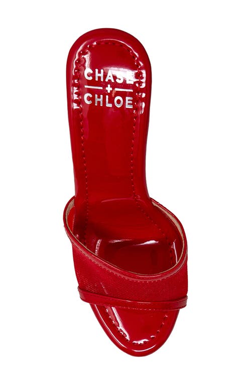 Chase & Chloe Chase And Chloe Mesh Strap Platform Sandal In Red