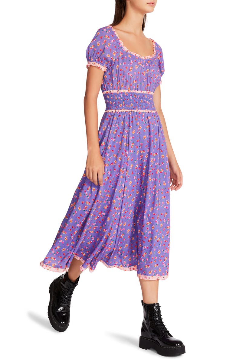 Betsey Johnson Ditsy Rose Chalis Midi Dress, Alternate, color,