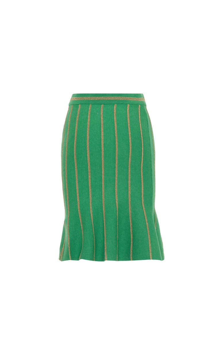 THEO The Label Ersa Shimmer Rib Stripe Tulip Skirt, Alternate, color, 
