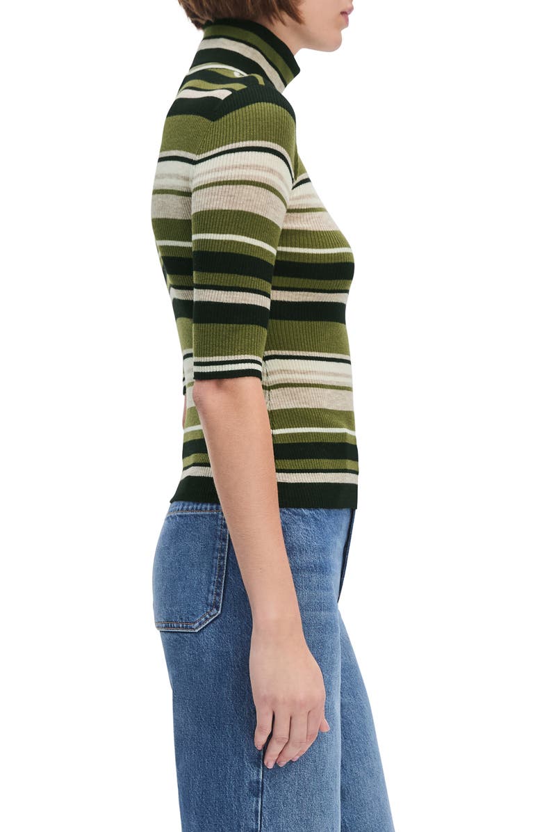 Favorite Daughter The Amelia Merino Wool Turtleneck Top, Alternate, color, Nottingham Stripe