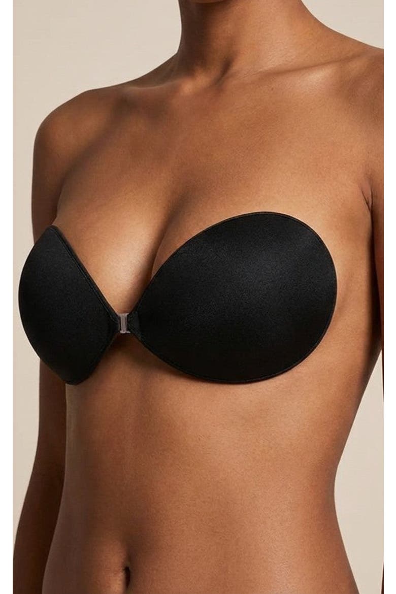 Invisible Strapless Backless Adhesive Bra, Alternate, color, Black