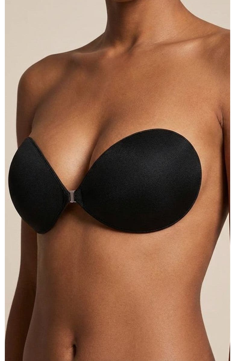 Miss Circle Invisible Strapless Backless Adhesive Bra, Alternate, color, Black