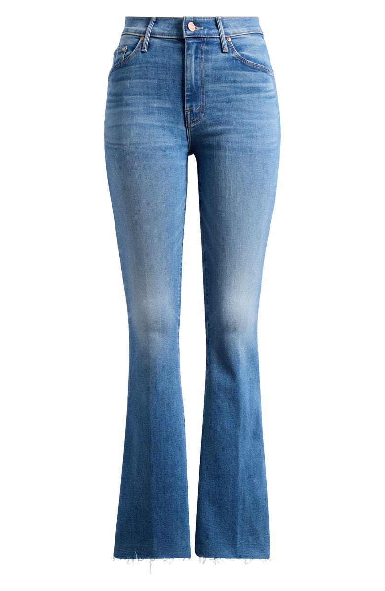 MOTHER The Weekend Fray Hem Flare Jeans, Alternate, color, Ride Hard Live Louder