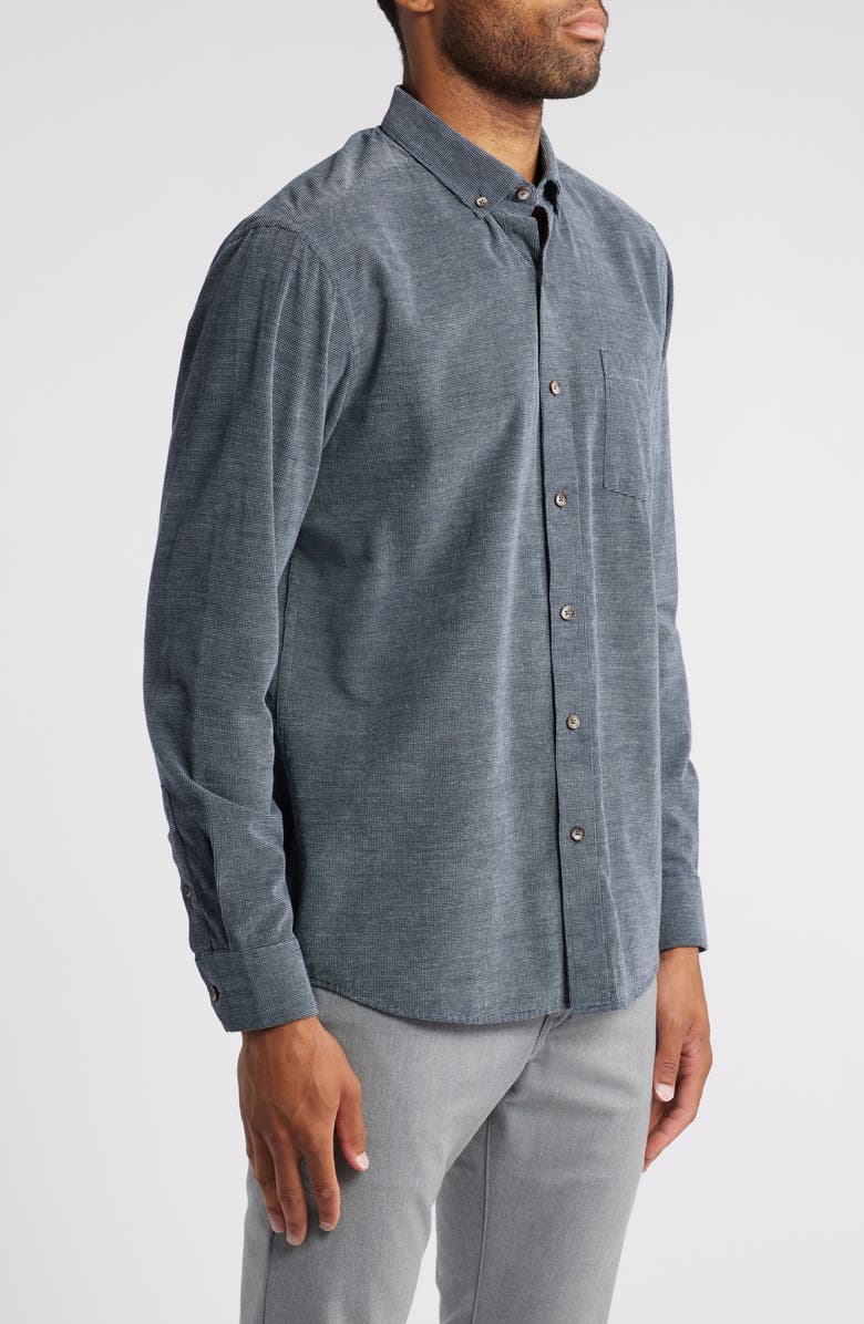 Johnston & Murphy Texture Cotton Button-Down Shirt, Alternate, color, 