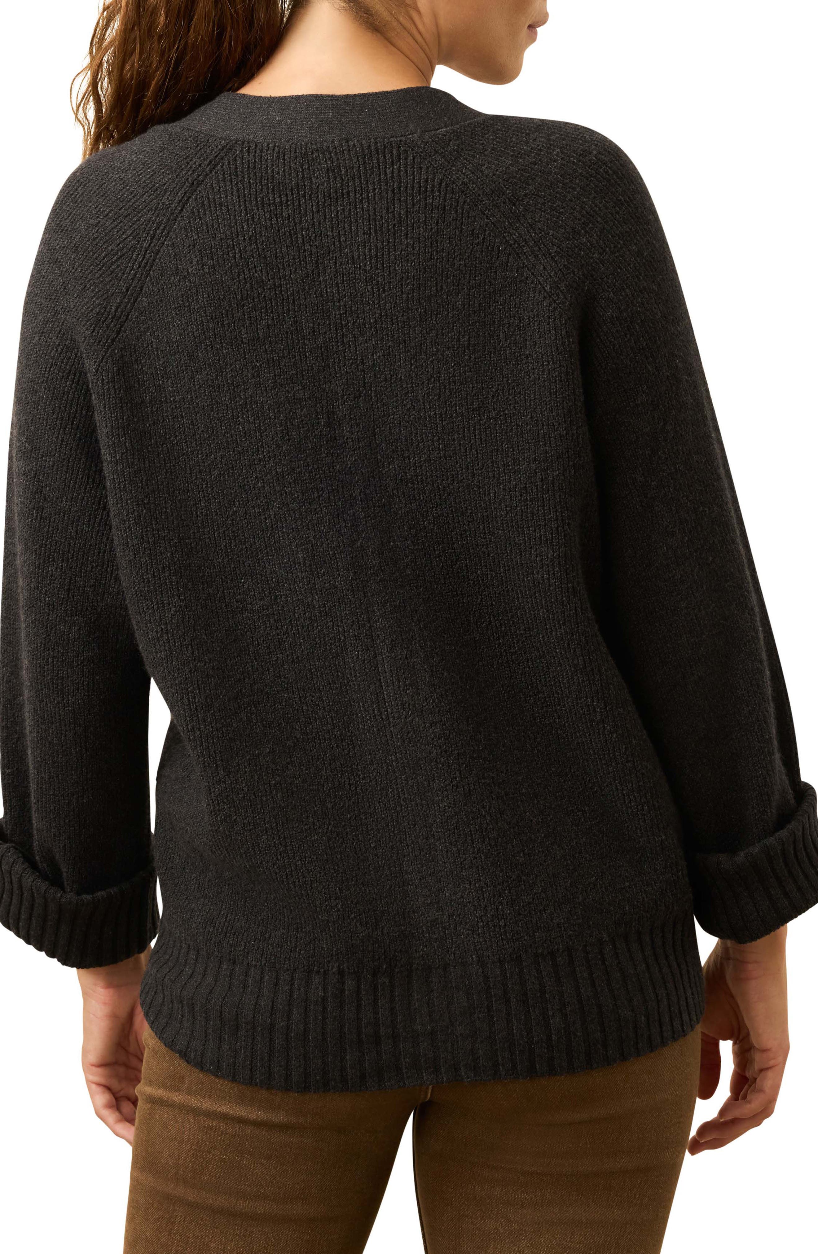 Jackson Rib V-Neck Cotton Blend Cardigan - image 2