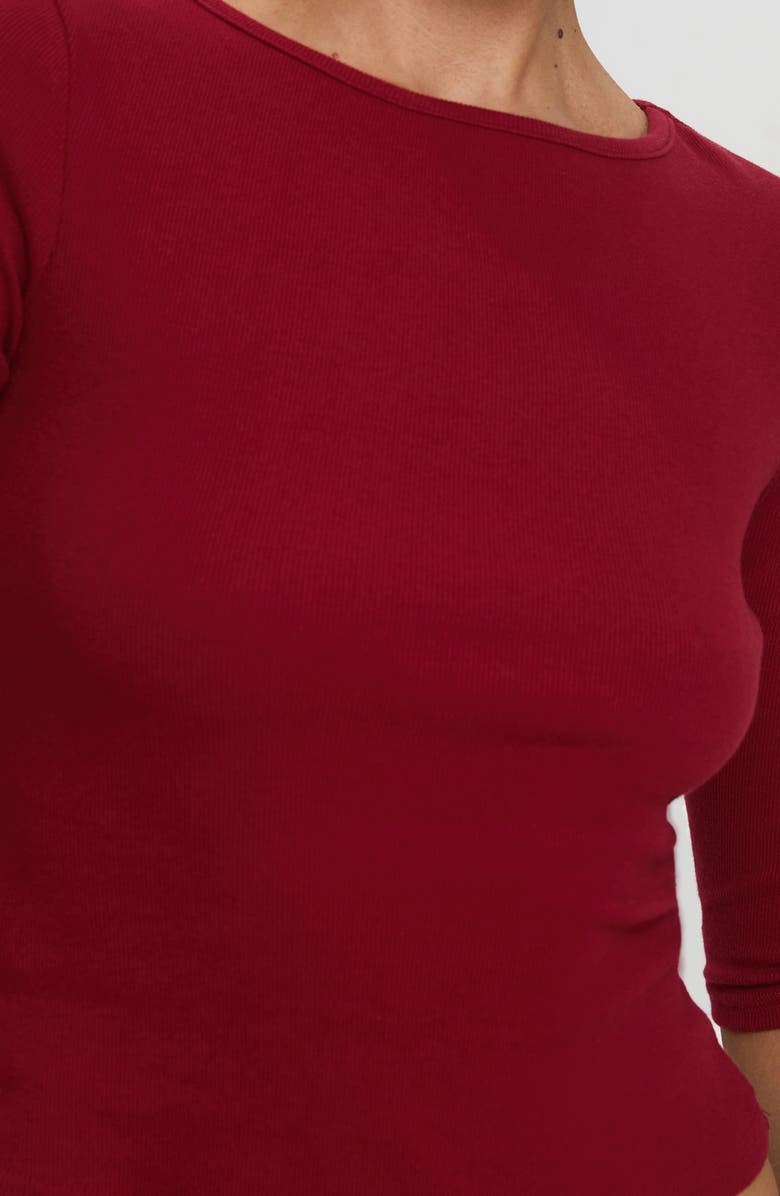 Princess Polly Elaia Three-Quarter Sleeve Crop Top, Alternate, color, Red