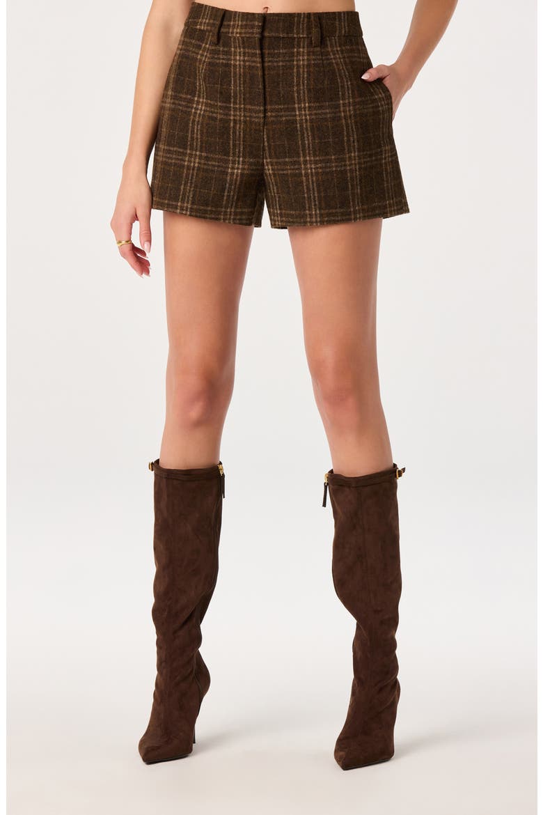 Wynn Plaid Shorts, Main, color, BROWN PLAID
