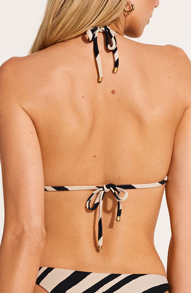 Vitamin A<sup>®</sup> Terra Stripe Triangle Bikini Top, Alternate, color, White