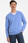 Lands' End Fine Gauge Cotton V Neck Sweater
