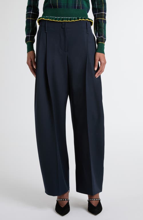 Alexander Mcqueen Mcqueen Pleated High Waist Wide Leg Tailored Wool Trousers
